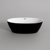 OVAL || szabadon álló fürdőkád, fekete-fehér, 155x80x58 cm