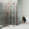 Murcia || Rose Gold íves zuhanykabin 80x80, 190cm, 6mm, NANO