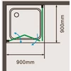 Cordoba || Duo zuhanykabin 90x90, 195cm, 6mm, NANO