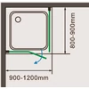 Pilas zuhanykabin 80x100, 195cm, 6mm