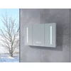 Vicenza || White háromajtós, tükrös szekrény, LED világítással 100 cm