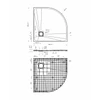 Cagliari || White 90x90x2,6 cm íves, SMC zuhanytálca szifonnal