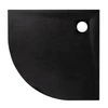 Cagliari || Black 80x80x2,6 cm íves, SMC zuhanytálca szifonnal