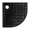 Cagliari || Black 80x80x2,6 cm íves, SMC zuhanytálca szifonnal