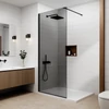 Walk-in Black zuhanyfal, füstüveggel 80, 200cm, 8mm, NANO