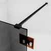 Walk-in Black zuhanyfal, füstüveggel 80, 200cm, 8mm, NANO