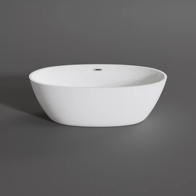 OVAL szabadon álló fürdőkád, fehér, 155x80x58 cm