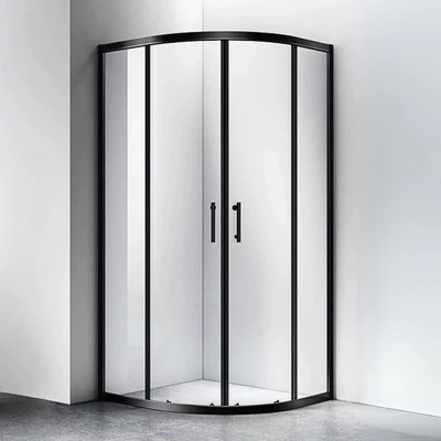 Murcia Black íves zuhanykabin 80x80, 190cm, 6mm, NANO