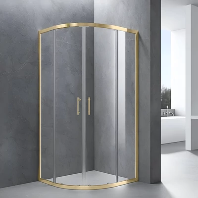 Murcia || Gold íves zuhanykabin 80x80, 190cm, 6mm, NANO