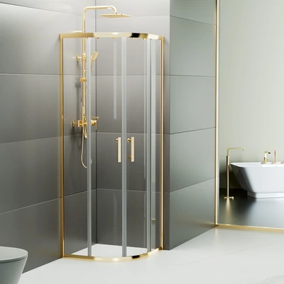 Murcia Gold íves zuhanykabin 80x80, 190cm, 6mm NANO