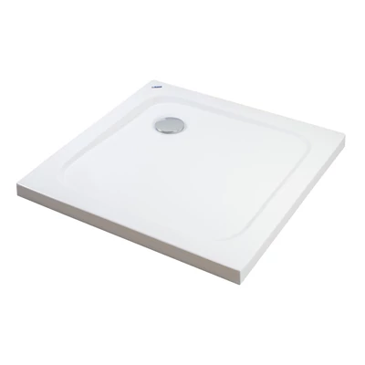 Coria 80x80x5 cm szögletes, akril zuhanytálca szifonnal