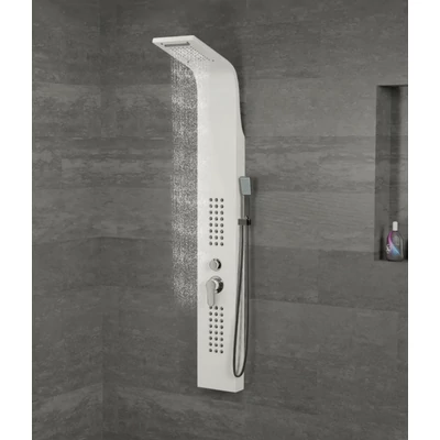Alegre WHITE zuhanypanel, rozsdamentes acél