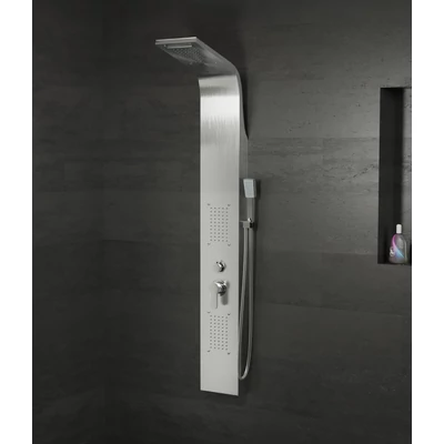 Bologna Silver zuhanypanel, rozsdamentes acél