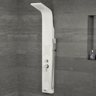 Merin WHITE zuhanypanel, rozsdamentes acél