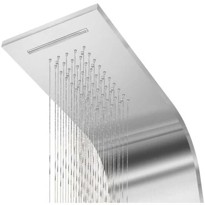 Verona Silver termosztátos zuhanypanel, rozsdamentes acél, LED