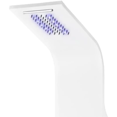 Verona White termosztátos zuhanypanel, rozsdamentes acél, LED