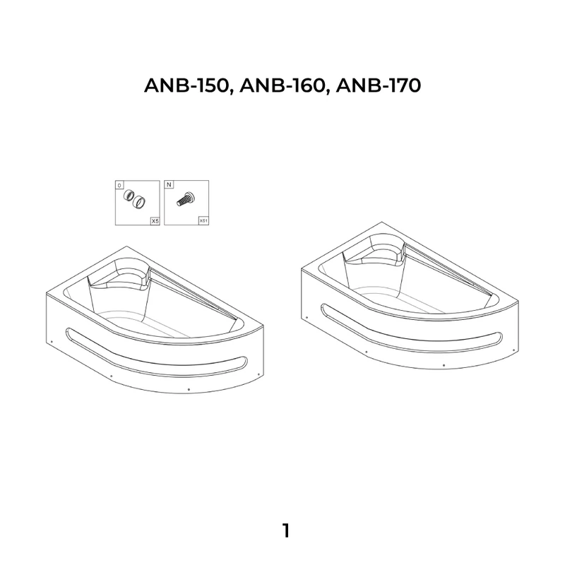 Nizza aszimmetrikus kád bal 150x100 cm