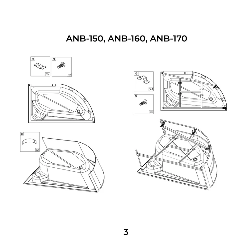 Nizza aszimmetrikus kád bal 150x100 cm