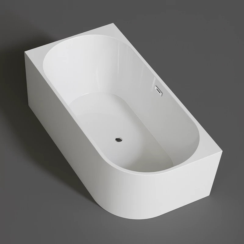 CORNER || félszabadon álló fürdőkád, sarokba, balos, fehér, 160x75x58 cm