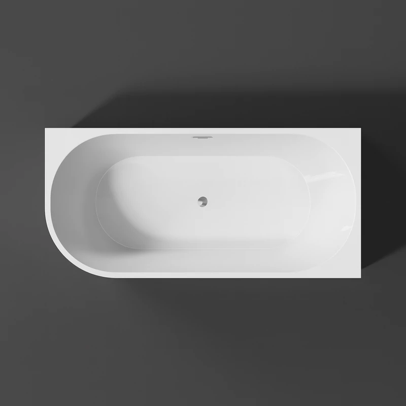 CORNER || félszabadon álló fürdőkád, sarokba, jobbos, fehér, 150x75x58 cm