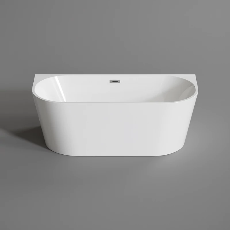 LANA félszabadon álló fürdőkád, fal mellé, fehér, 160x80x58 cm