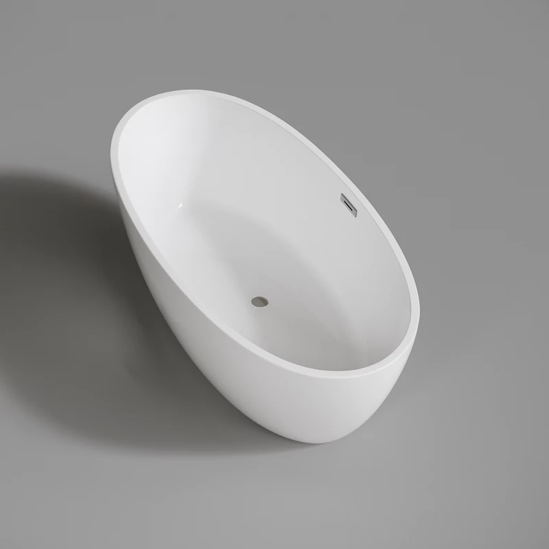 OVAL szabadon álló fürdőkád, fehér, 170x80x58 cm