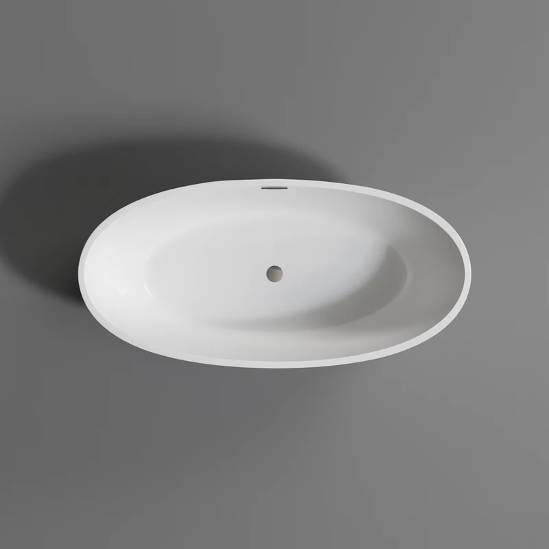 OVAL szabadon álló fürdőkád, fehér, 170x80x58 cm