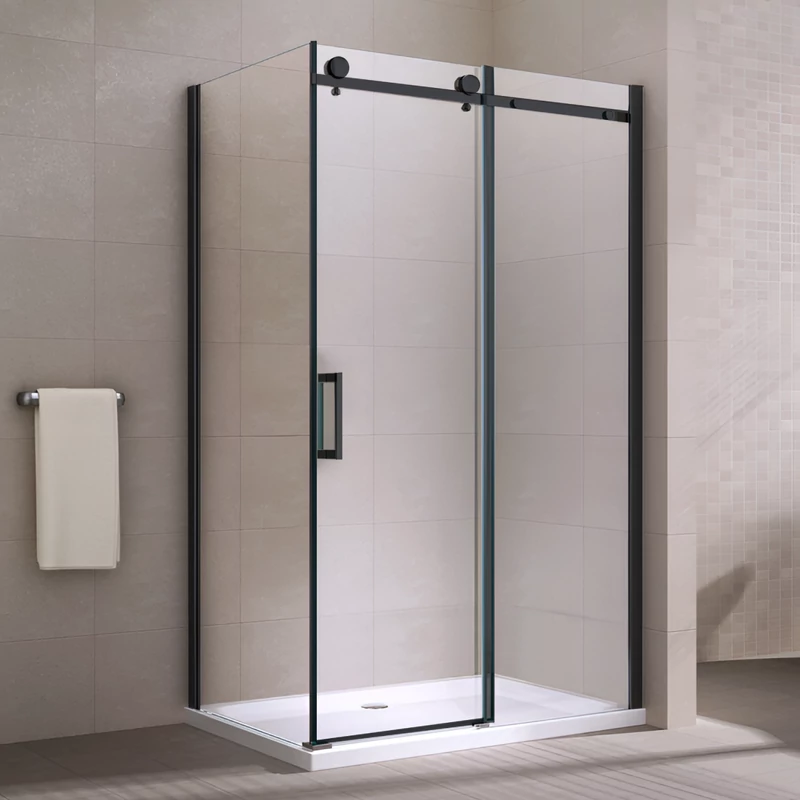Milano || Duo Black zuhanykabin 100x100, 195cm, 8mm, NANO