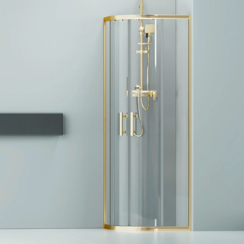 Murcia || Gold íves zuhanykabin 80x80, 190cm, 6mm, NANO