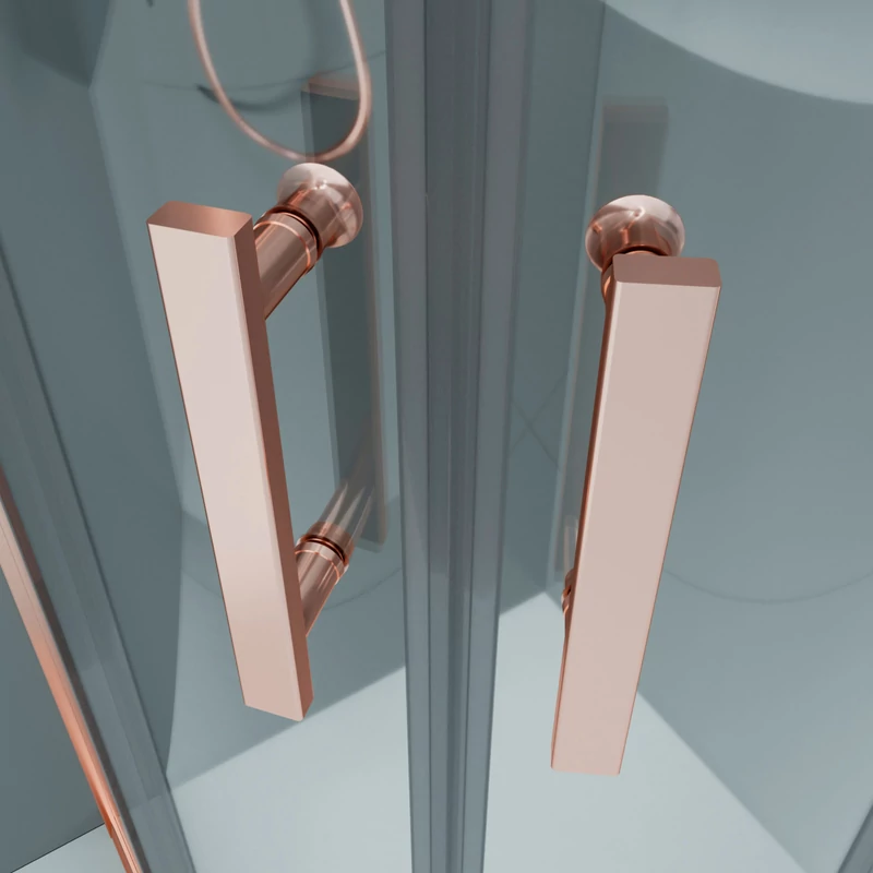 Murcia Rose Gold íves zuhanykabin 80x80, 190cm, 6mm NANO