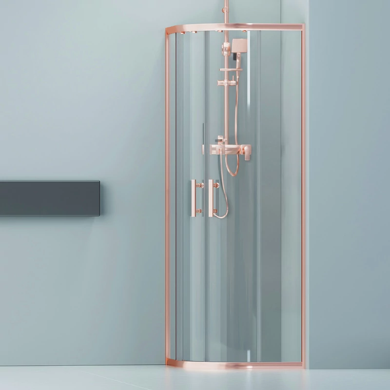 Murcia Rose Gold íves zuhanykabin 80x80, 190cm, 6mm NANO