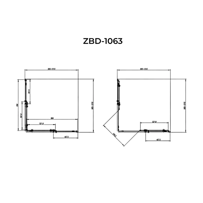 Belver Duo zuhanykabin 100x100, 195cm, 6mm, két ajtós modell