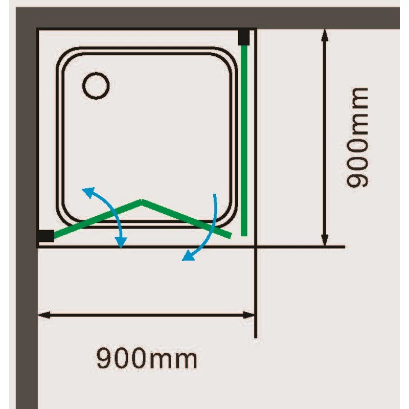Cordoba || Duo zuhanykabin 90x90, 195cm, 6mm, NANO