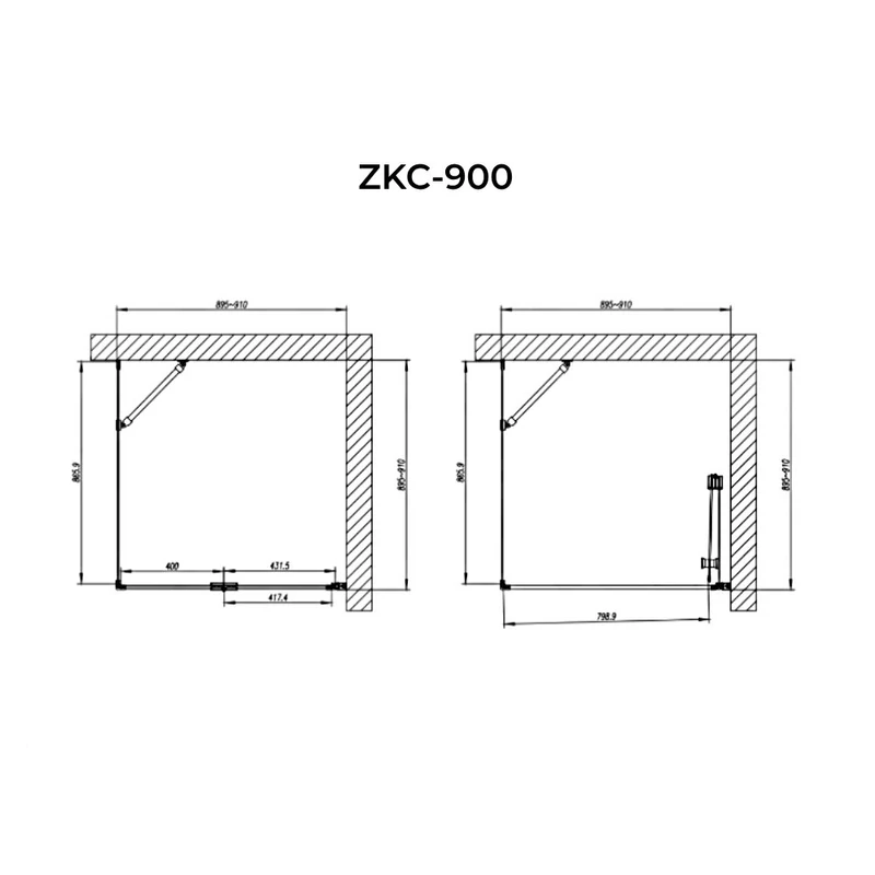 Cordoba || Duo zuhanykabin 90x90, 195cm, 6mm, NANO