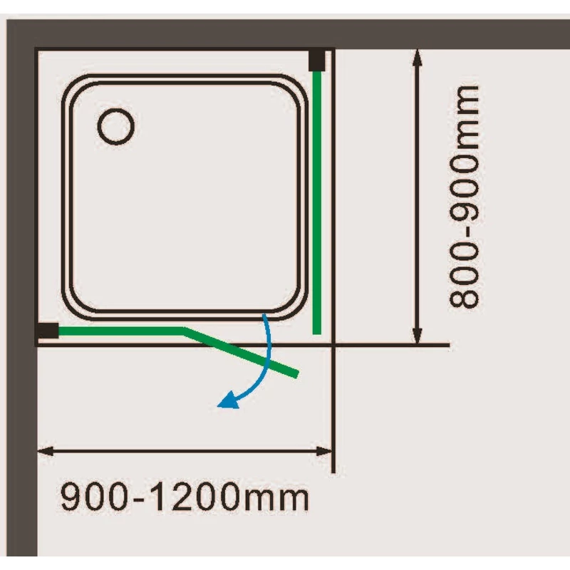 Pilas zuhanykabin 80x100, 195cm, 6mm