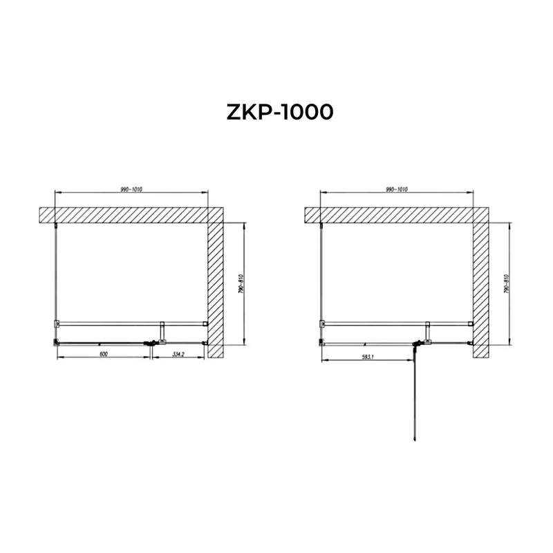 Pilas zuhanykabin 80x100, 195cm, 6mm