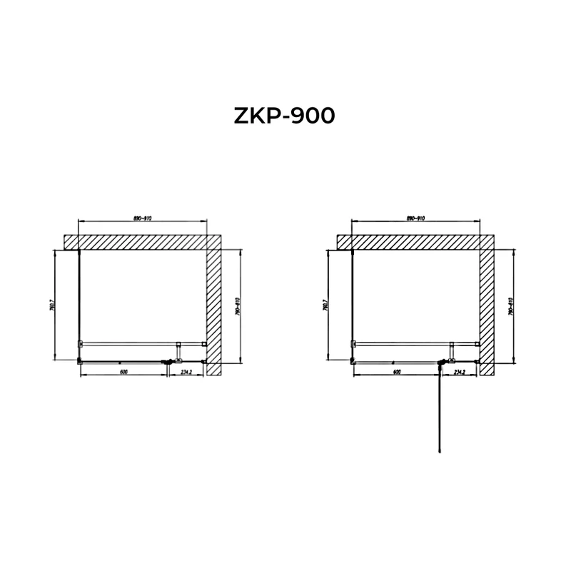 Pilas zuhanykabin 90x90, 195cm, 6mm