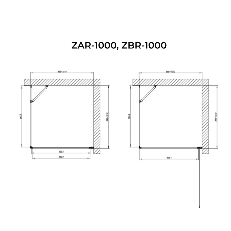Rubio || zuhanykabin 100x100, 195cm, 6mm, NANO
