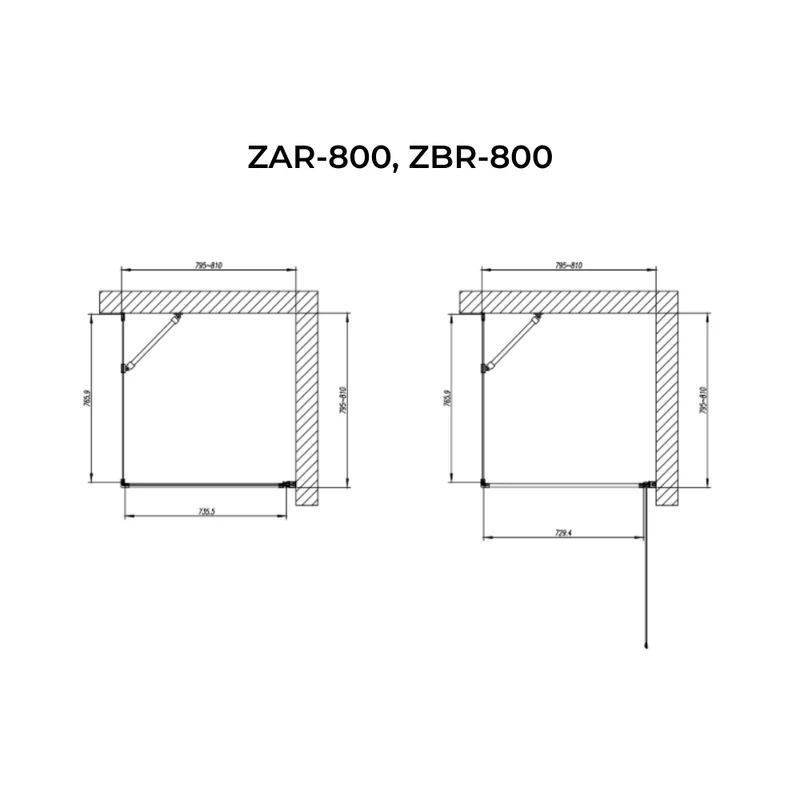 Rubio || zuhanykabin 80x80, 195cm, 6mm, NANO