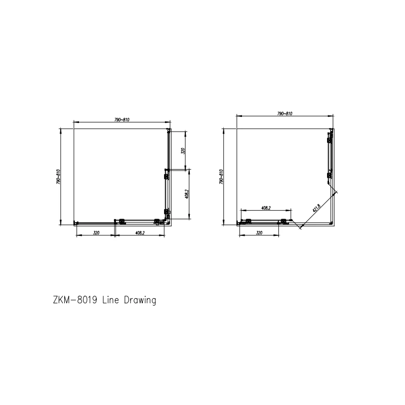 Motril zuhanykabin 80x80 190cm, 6mm NANO