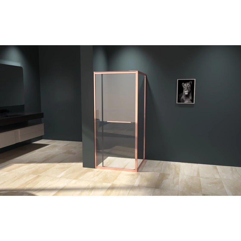 Firenze || zuhanykabin Rose Gold 6mm 80 cm, NANO