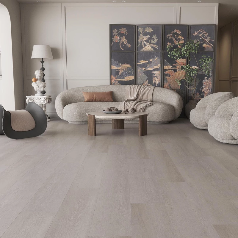 W-STEP || SPC vinyl padló, szürke tölgy mintás, 1220x183x5 mm