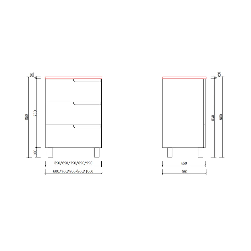 Torino || Sonoma fürdőszoba szekrény mosdóval 60cm
