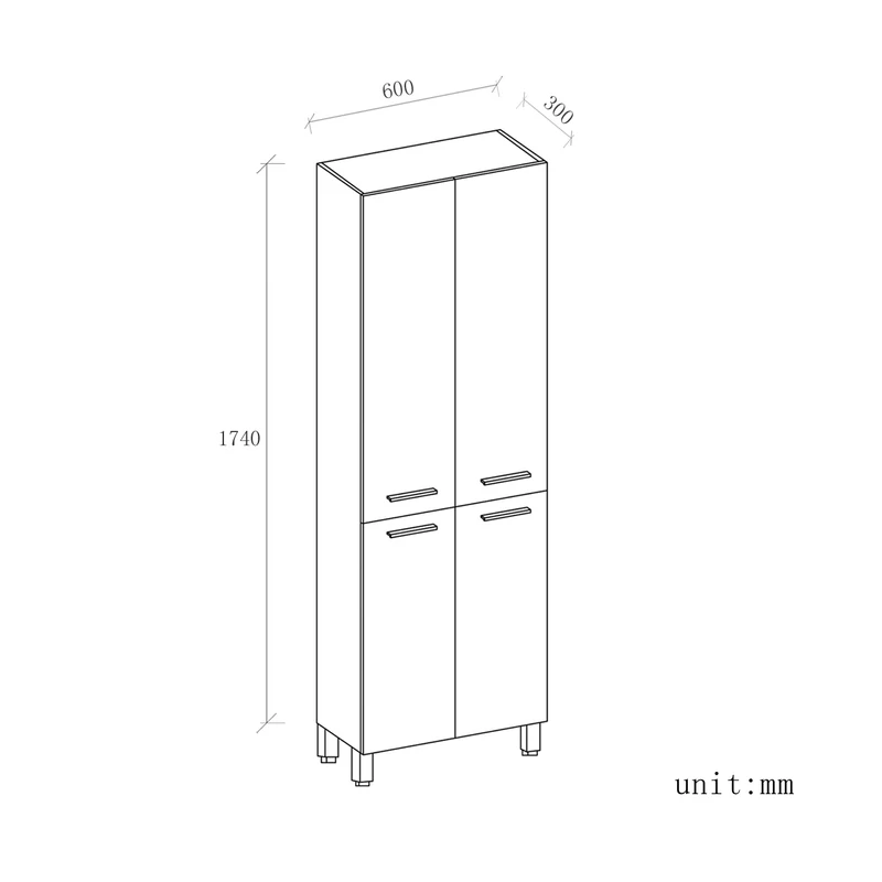 NORMANDIA 60 || Fehér,  fürdőszoba szekrény, szennyestartóval, tárolóval és polcokkal