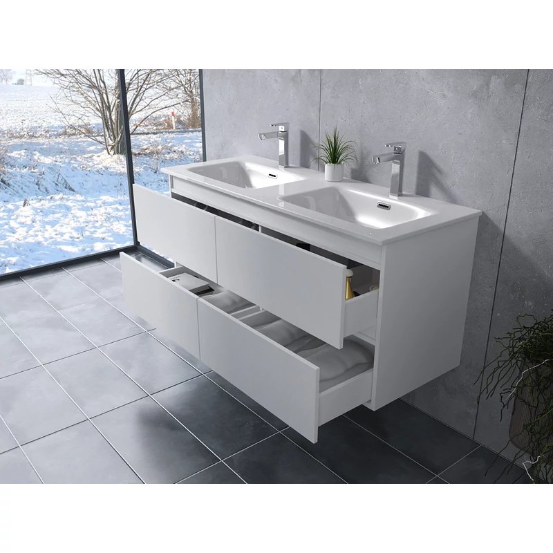 Dijon || White fürdőszoba szekrény mosdóval 120cm