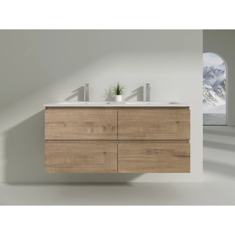 Dijon || Sonoma fürdőszoba szekrény mosdóval 120cm