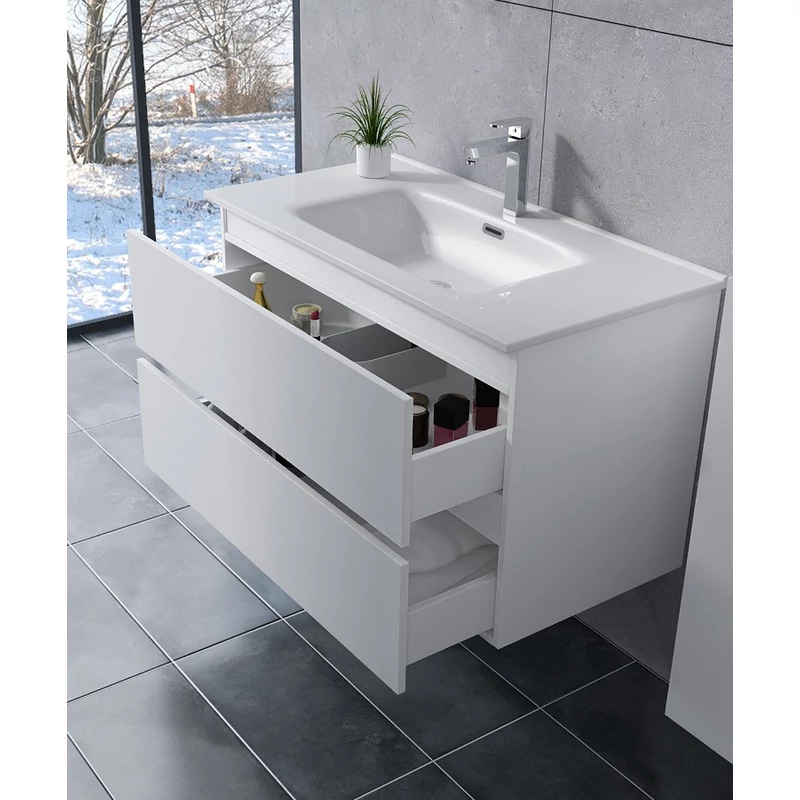 Catania White fürdőszoba szekrény mosdóval 60cm