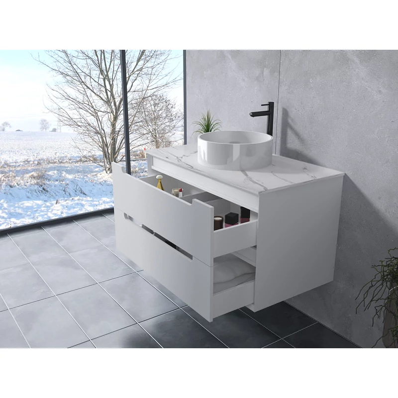 Genova || White fürdőszoba szekrény mosdóval 60 cm