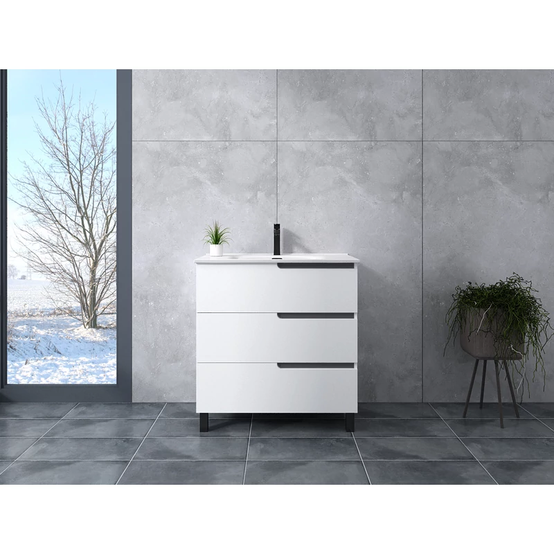 Torino White fürdőszoba szekrény mosdóval 60cm