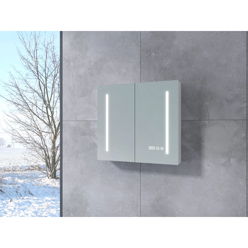 Sevilla || White kétajtós, tükrös szekrény, LED világítással 60 cm